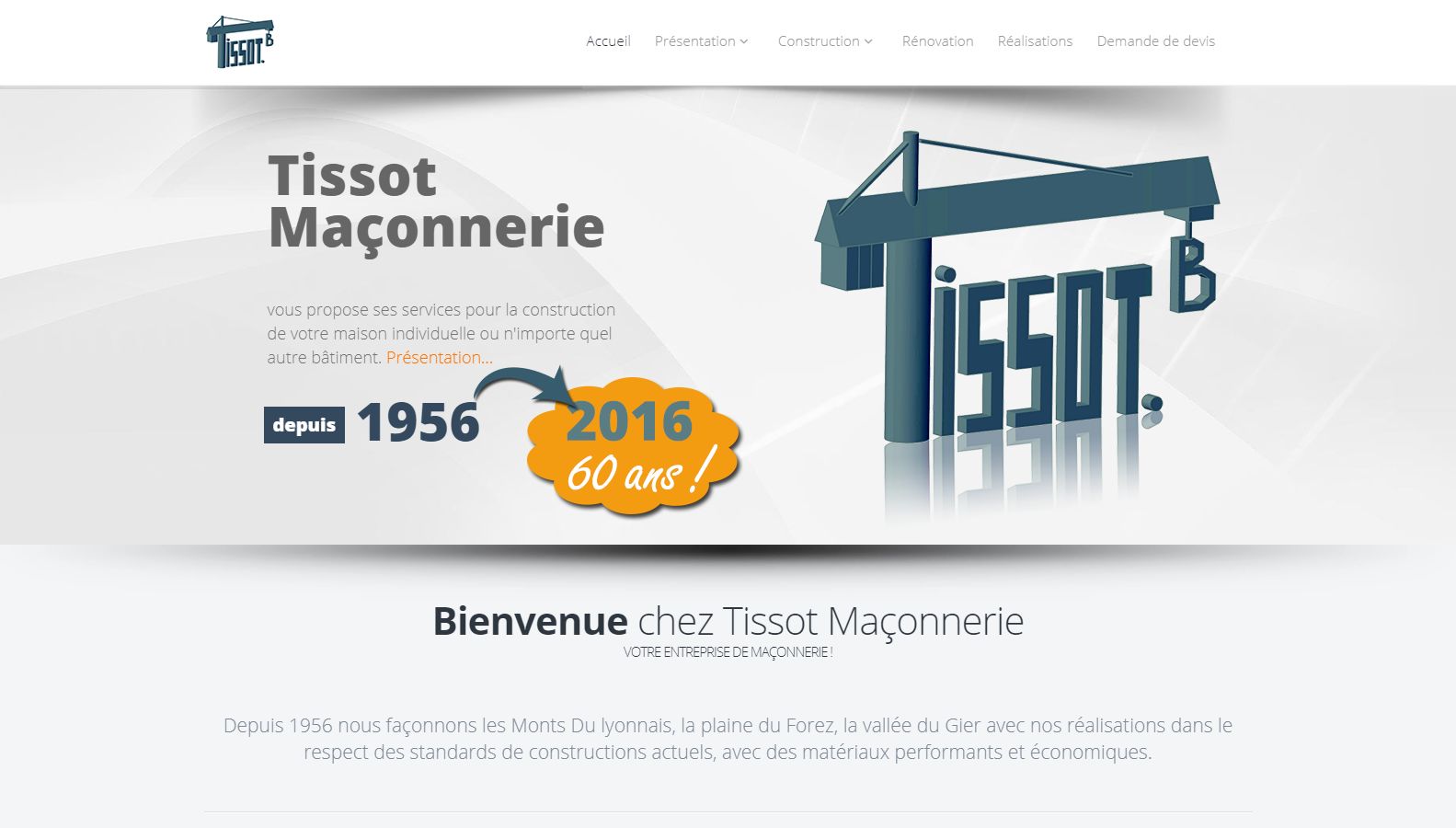 Réalisation RP2I (Romaric Pibolleau): TISSOT MACONNERIE - site vitrine